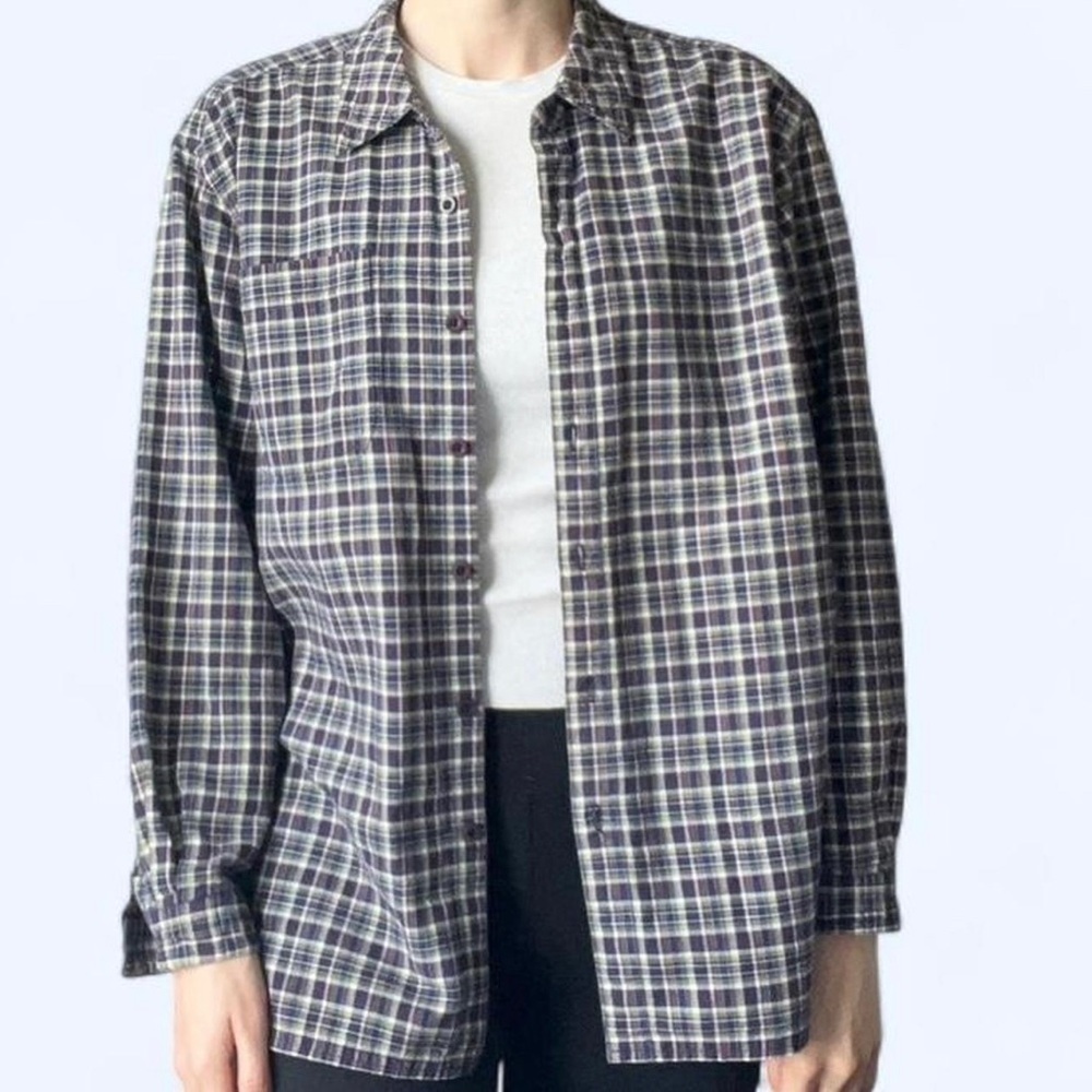 90s Northern Reflections Womens Indie Sleeze Plaid Grunge Button Up Shirt Medium